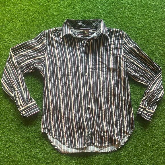 Vintage TailorByrd Striped Button-Up Shirt - Picture 1 of 5